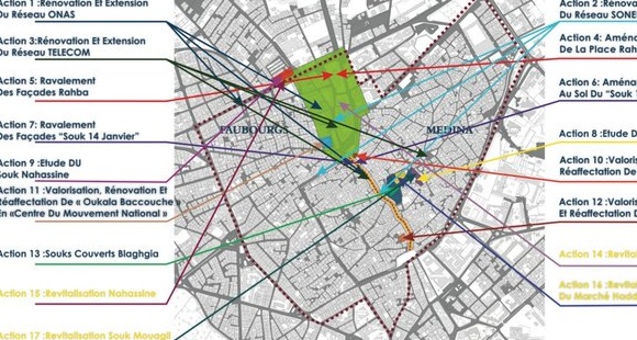 Carte de localisation des actions programmées