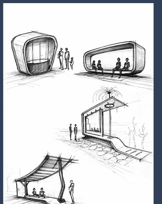 Esquisses de mobilier urbain 1