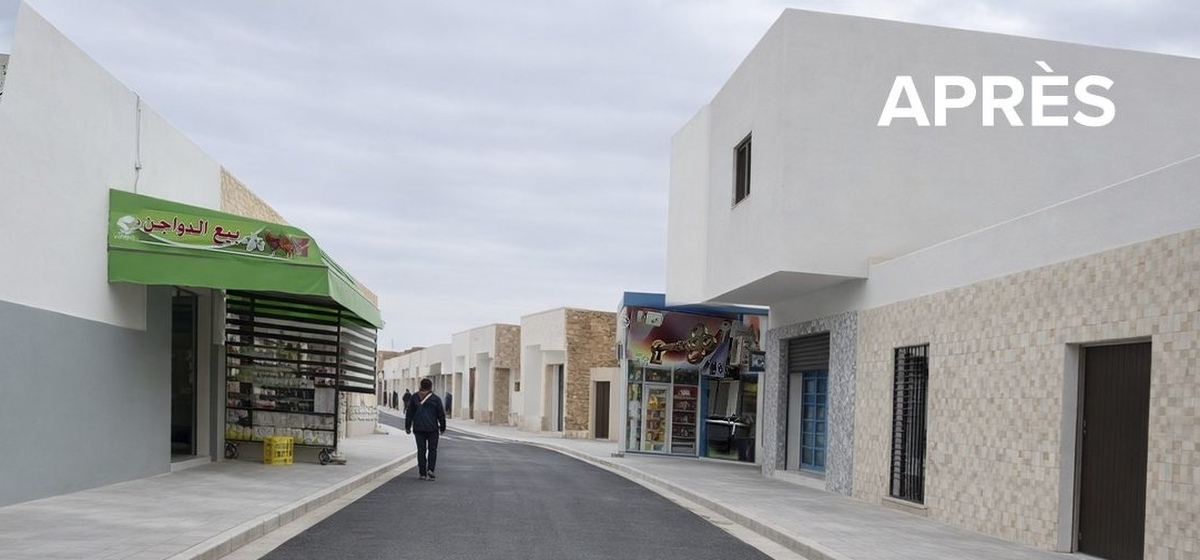 Après réaménagement rue commerçante