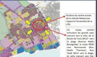 Carte de localisation du centre ancien dans la ville
