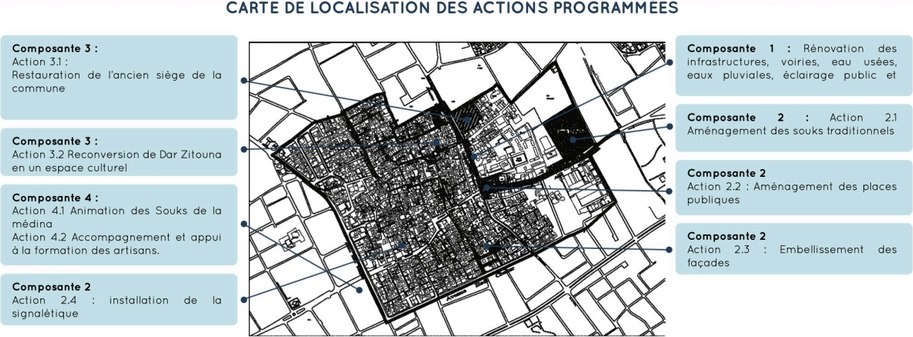 Carte de localisation des actions programmées