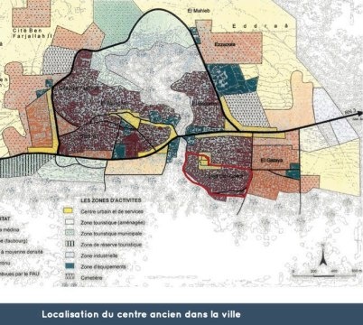 Localisation du centre ancien dans la ville