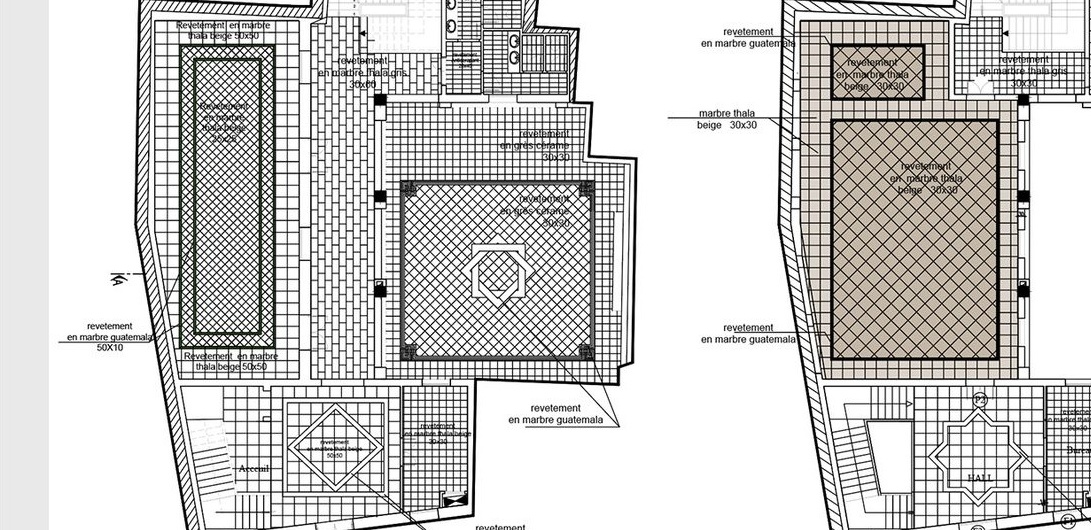 Plans RDC aménagé et étage 1 projeté