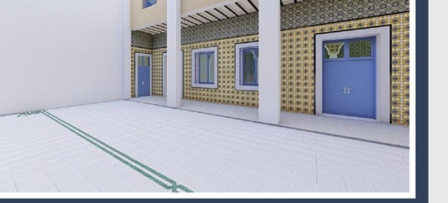 Vue 3D de la cour intérieure — patio